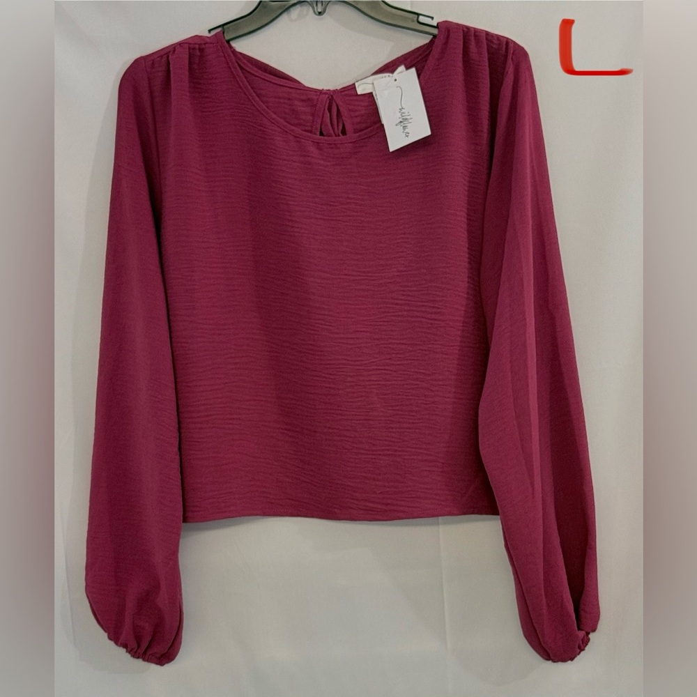 Wildflowers Magenta Long Sleeve Blouse
